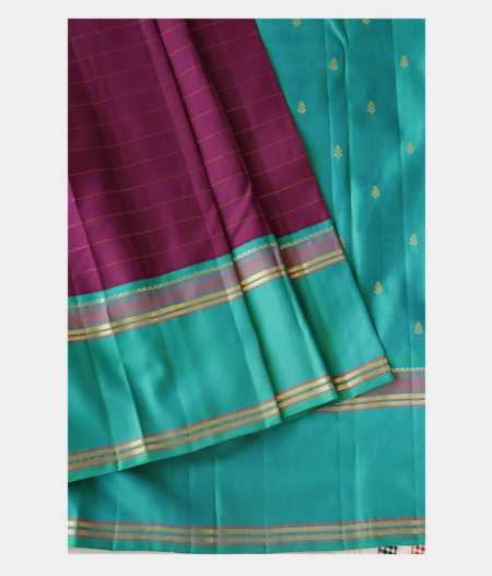 Purple Handwoven Kanjivaram Silk Saree T2064563