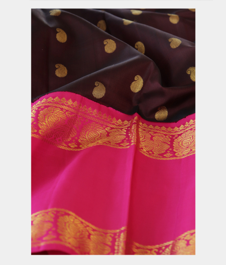 Brown Handwoven Kanjivaram Silk Saree T2037342