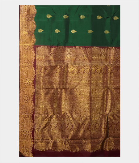 Green Handwoven Kanjivaram Silk Saree T2061284
