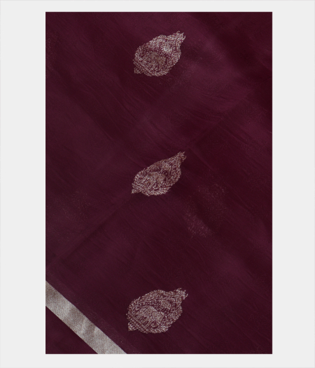 Burgundy Banaras Organza Saree T206929-image