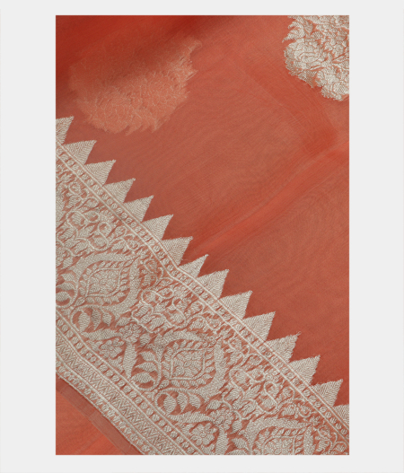 Peach Banaras Organza Saree T187168-image