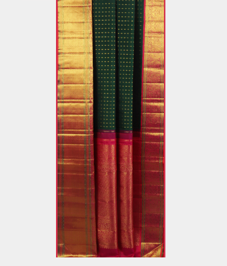 Dark Green Handwoven Kanjivaram Silk Saree T2060832