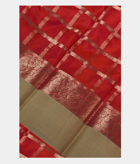 Pinkish Orange Silk Cotton Saree T199781-image