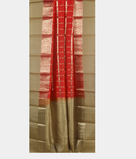 Pinkish Orange Silk Cotton Saree T1997812