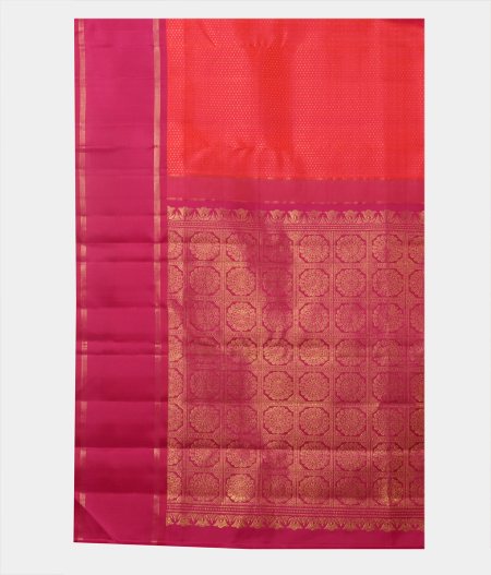 Pinkish Orange Handwoven Kanjivaram Silk Saree T2105964