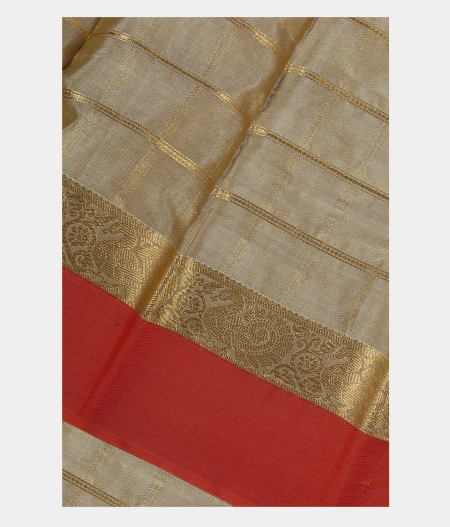 Beige Silk Cotton Saree T199785-image