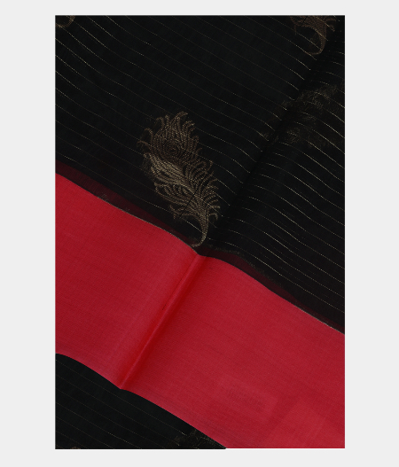 Black Silk Cotton Saree T208631-image