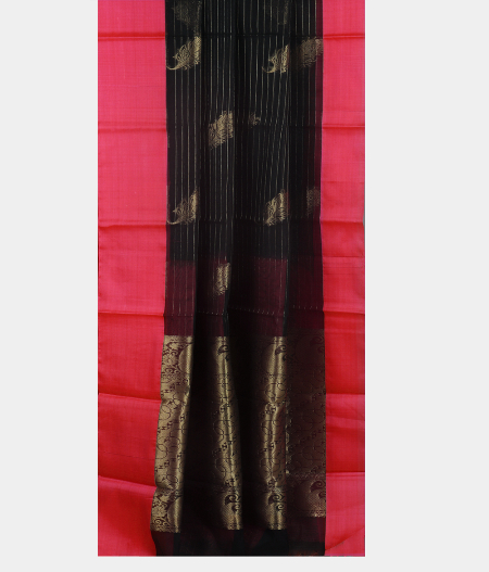 Black Silk Cotton Saree T2086312