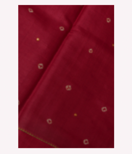 Red Tussar Printed Saree T190087-image