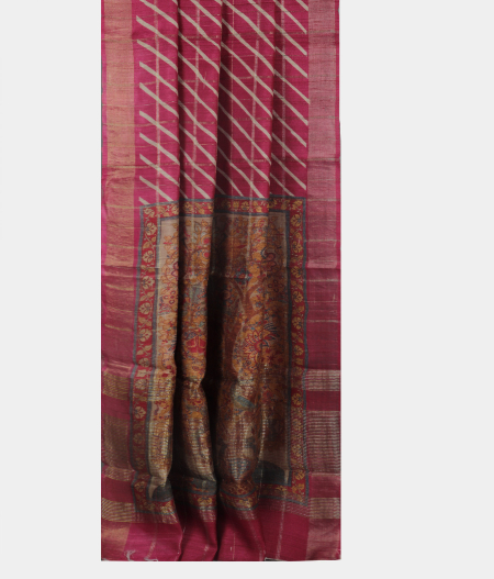 Pink Tussar Printed Saree T2114612