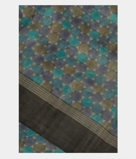 Multicolour Tussar Printed Saree T171390-image