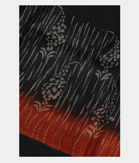 Black Tussar Printed Saree T210151-image