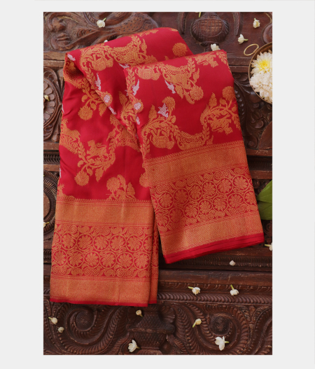 Red Handwoven Kanjivaram Silk Saree T206122-image