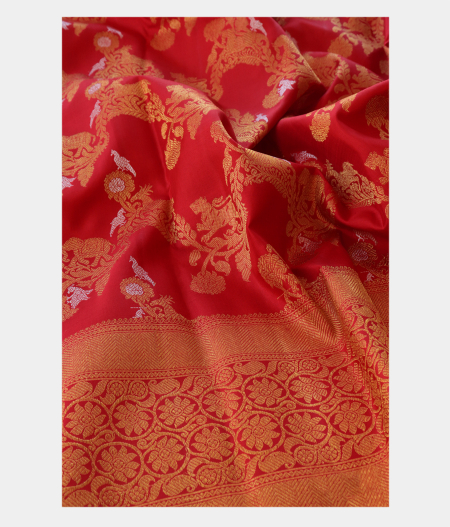 Red Handwoven Kanjivaram Silk Saree T2061222