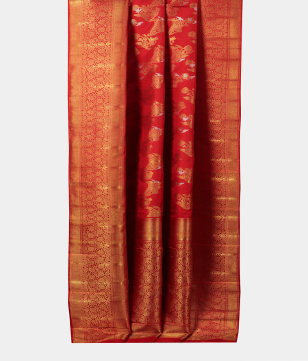 Red Handwoven Kanjivaram Silk Saree T2061224