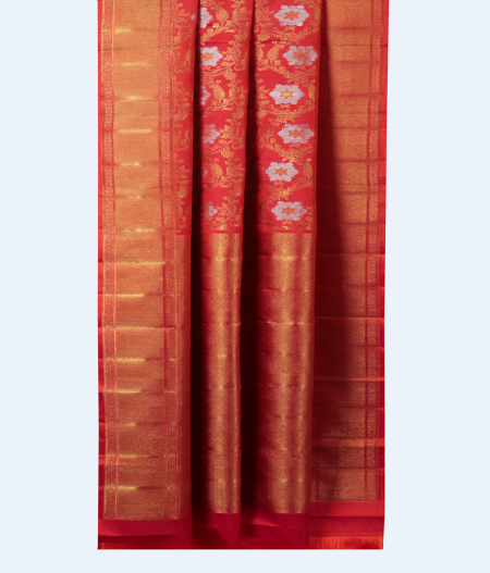 Pinkish Orange Handwoven Kanjivaram Silk Saree T2066384