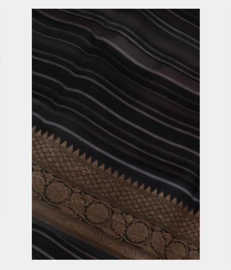 Black Kora Organza Printed Saree T203362-image