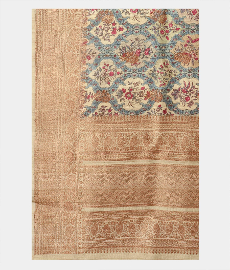 Beige Tussar Printed Saree T2114634