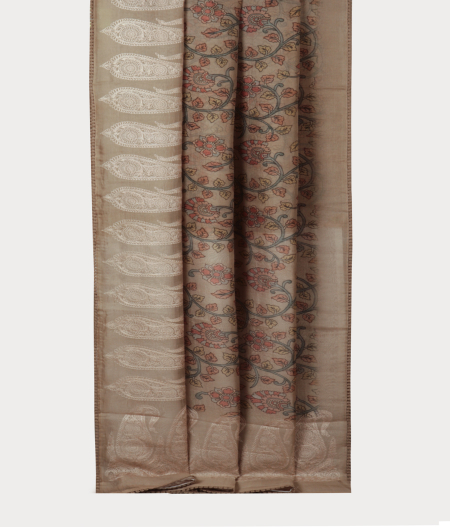 Light Grey  Organza Embroidery Saree T2121263