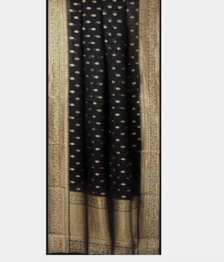 Black  Banaras Organza Saree T1481542