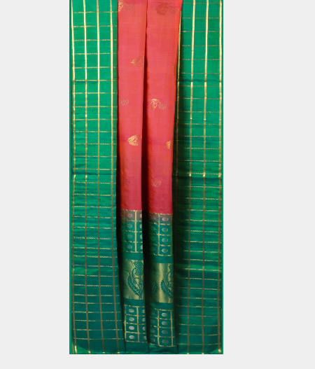 Pinkish Orange Soft Silk Saree T2100492