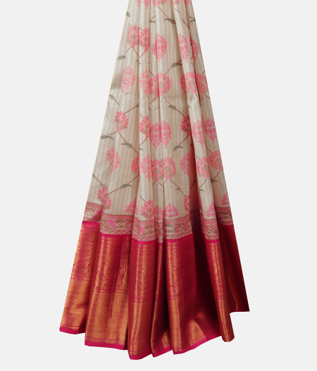 Off White Printed Kanjivaram Silk Pavadai T1672452