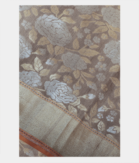 Grey Banaras Tussar Saree T212176-image