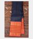 Midnight Blue Handwoven Kanjivaram Silk Saree T2076411