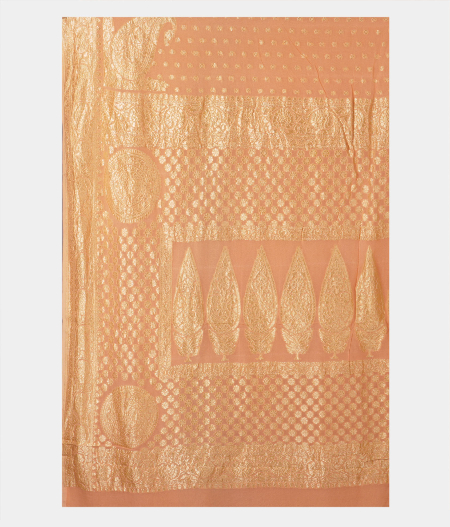 Peach Banaras Georgette Silk Saree T2141084