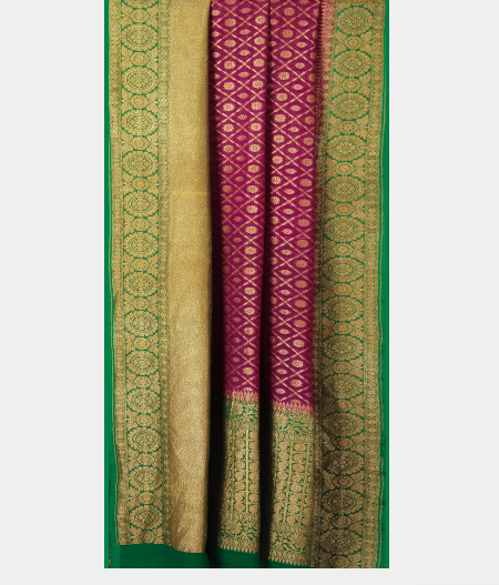 Purple Banaras Georgette Silk Saree T838812