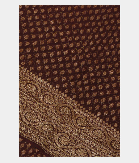 Brown Banaras Georgette Silk Saree T214130-image