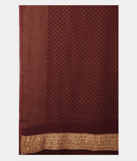 Brown Banaras Georgette Silk Saree T2141303