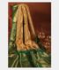 Beige Hand Printed Kanjivaram Silk Saree T1631561