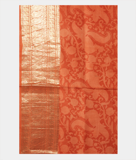 Beige Hand Printed Kanjivaram Silk Saree T1699894