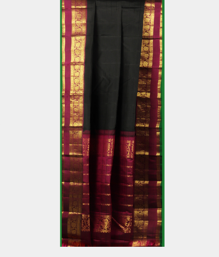 Black Soft Silk Saree T2116082