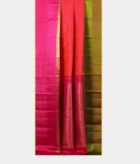 Pinkish Orange Soft Silk Saree T2115542