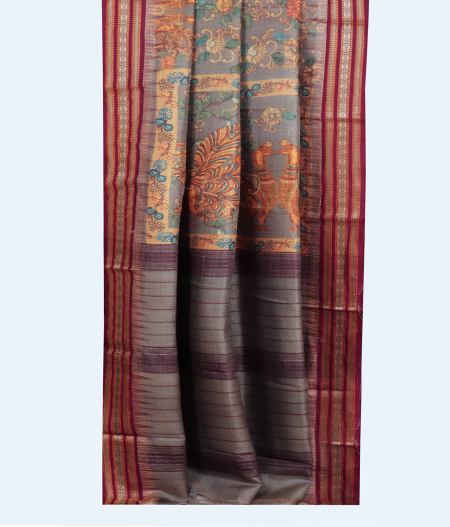 Grey VIdarbha Tussar Saree T2160312