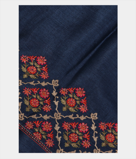 Blue Tussar Embroidery Saree T187670-image