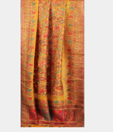Yellow Cashmere Kani Silk Dupatta T2134822