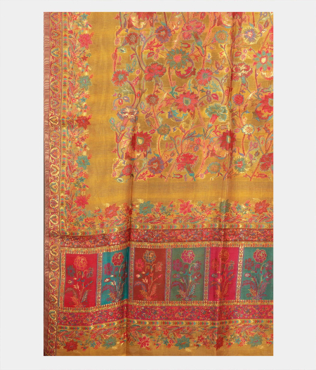 Yellow Cashmere Kani Silk Dupatta T2134823