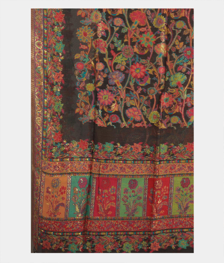 Grey Cashmere Kani Silk Dupatta T2134683