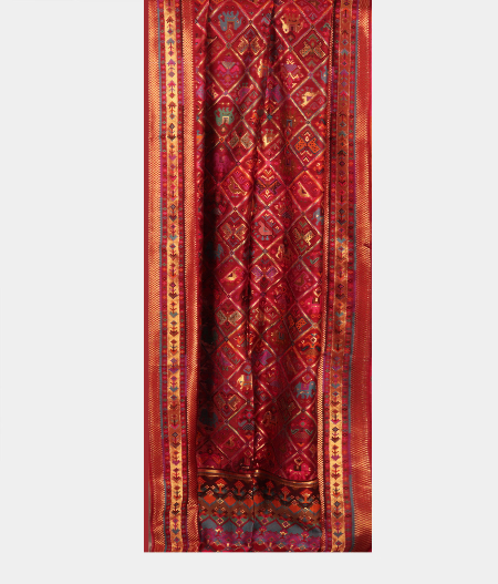 Red Cashmere Kani Silk Dupatta T2134712