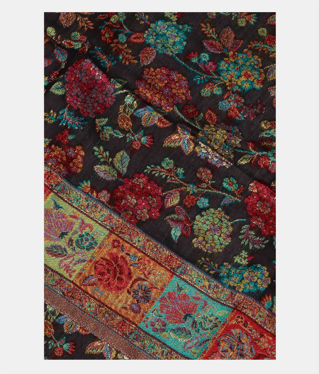 Black Cashmere Kani Silk Dupatta T213465-image