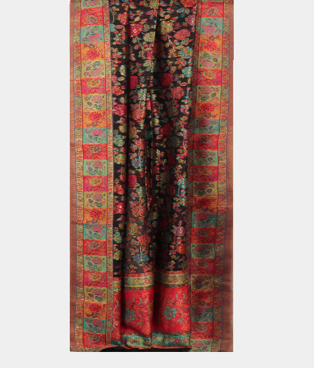 Black Cashmere Kani Silk Dupatta T2134652