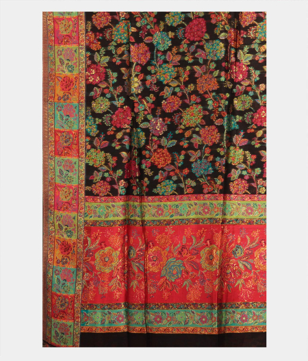 Black Cashmere Kani Silk Dupatta T2134653