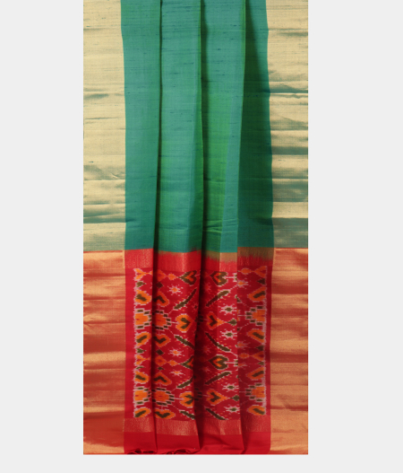 Green Woven Raw Silk Saree T2130022