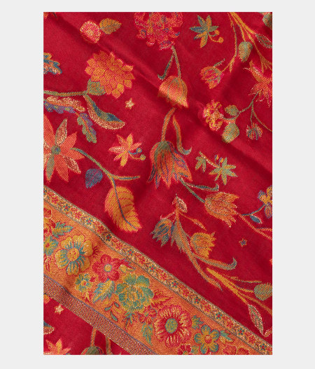 Red Cashmere Kani Silk Dupatta T213479-image