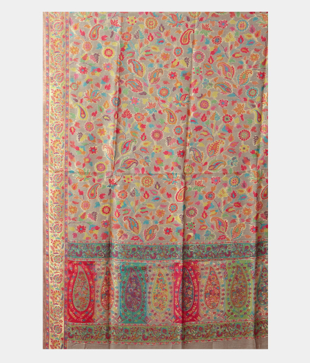Beige Cashmere Kani Silk Dupatta T2134883