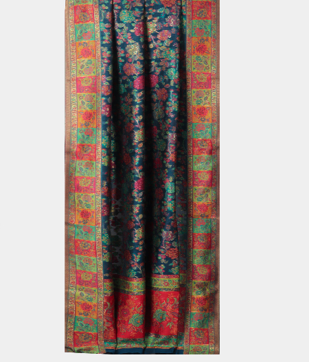 Blue Cashmere Kani Silk Dupatta T2134672