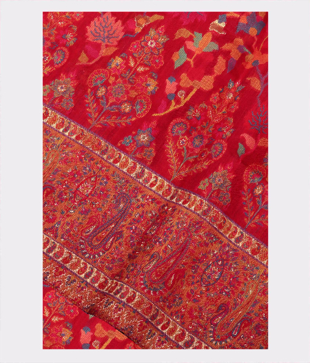 Red Cashmere Kani Silk Saree T217001-image
